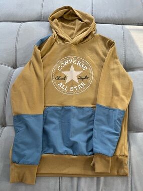 Converse Men’s Mustard & Blue Crewneck Hoodie